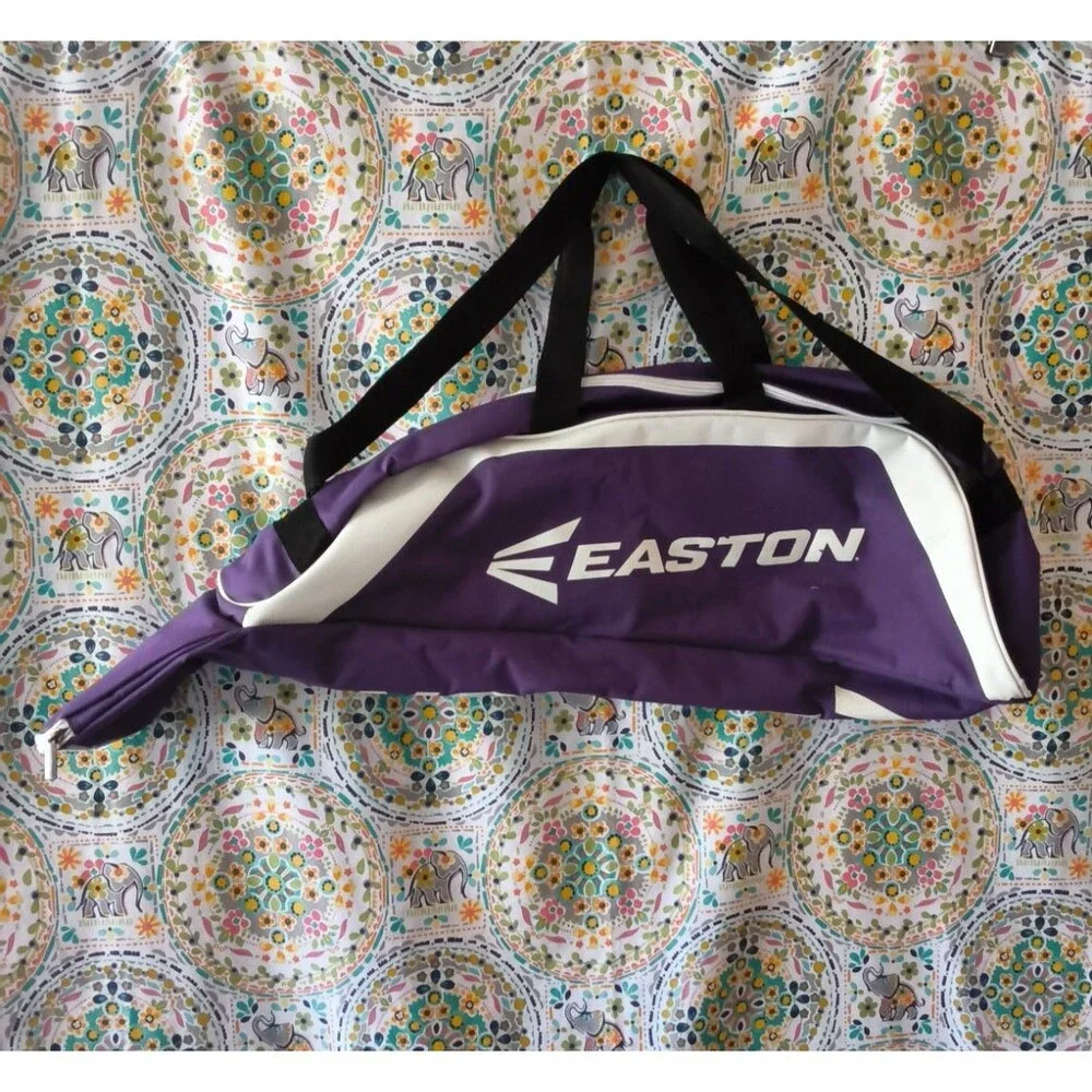Easton E100T Tote Baseball Softball Bat Bag Purple White Used in Good Condition